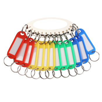 优必利 钥匙盘23位加厚手提不锈钢金属钥匙板标签分类管理钥匙扣 洒店宾馆房东大钥匙串钥匙牌8123