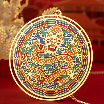 上朝故宫文创 宫廷祥瑞黄铜金属书签 高颜值中国风文具 生日礼物伴手礼 新年礼物 祥龙单支装