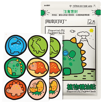 润本驱蚊宝宝贴【叮叮植物精油贴12片】便捷随用随贴 送：维达湿巾2片