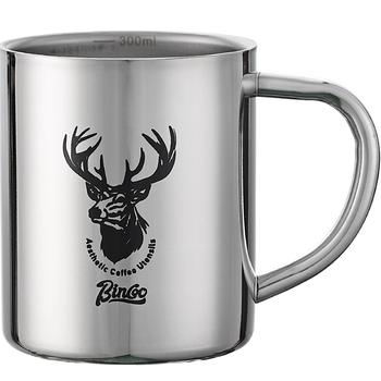 Bincoo不锈钢咖啡杯设计感小众带刻度挂耳手冲美式拿铁牛奶水杯子