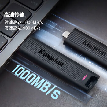 金士顿 固态U盘 512G Type-C 读速1000MB/s 写900MB/s 大容量高速读写闪存盘手机优盘适用安卓 DTMAX