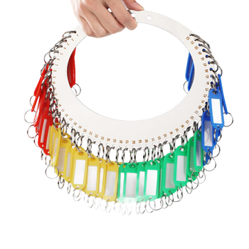 优必利 钥匙盘52位加厚手提不锈钢金属钥匙板标签分类管理钥匙扣 宾馆房东大钥匙串钥匙牌 8152