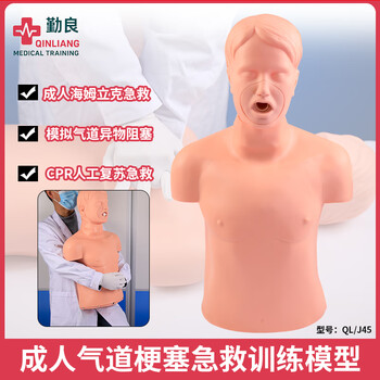 勤良成人气道哽梗塞急救训练模拟人海姆立克急救训练模型气管异物咔喉阻塞自救教学模型假人QL/J145