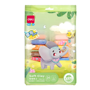 得力(deli)24色超轻粘土 幼儿园宝宝黏土彩泥橡皮泥玩具手工DIY玩具太空沙袋装 儿童开学文具生日礼物