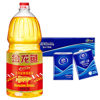 金龙鱼超韧纸手帕12包V0036+黄金比例稻谷调和油1.8L
