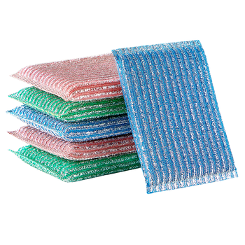 家杰优品彩条金柔百洁布清洁布6片 洗碗清洁海绵去油污抹布 厨房家用神器