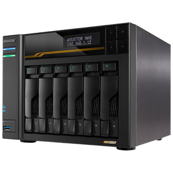 爱速特（asustor）AS6806T网络存储器双盘位NAS存储服务器云存储私有云盘(升级版32GB内存) 24TB（6*4T红盘Plus）