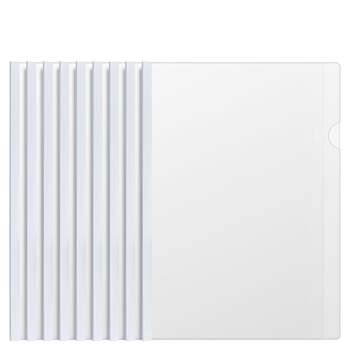 得力(deli)10只A4透明抽杆文件夹拉杆夹抽杆夹 简历报告夹商务会议资料报告收纳 33223白色