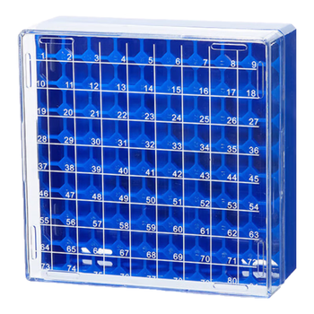 LABSHARK 冻存管盒塑料冷冻管盒PC PP防水纸质低温样品管盒细胞冻存盒【PC材质】81孔 1个