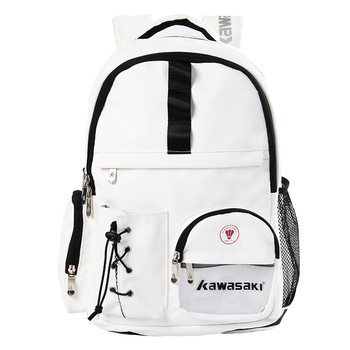 Kawasaki川崎羽毛球包大容量双肩包专业运动背包独立鞋仓C8245 白色