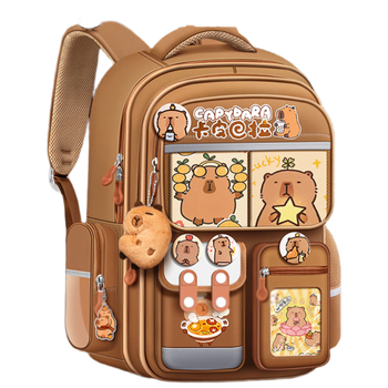 本忆大号卡皮巴拉书包+手表 高颜值儿童水豚护脊背包capybara双肩包耐脏减负小学生大容量新年圣诞礼物