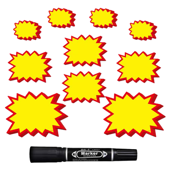 DSB迪士比爆炸贴超市价格标签插牌促销价格牌惊爆价展示牌特价空白款-大号12*16cm 100张送笔ES-1022