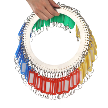 优必利 钥匙盘80位加厚手提不锈钢金属钥匙板标签分类管理钥匙扣 洒店宾馆房东大钥匙串钥匙牌 8180