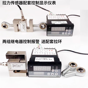 正鑫远拉力传感器显示器称重标准测力仪数显S型拉压力试验机测试仪报警 0-10T传感器+ZN4S-485 