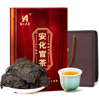 安化黑茶安化官茶天尖金花茯茶2013年湖南茶叶高档红木礼盒端午节送礼600g