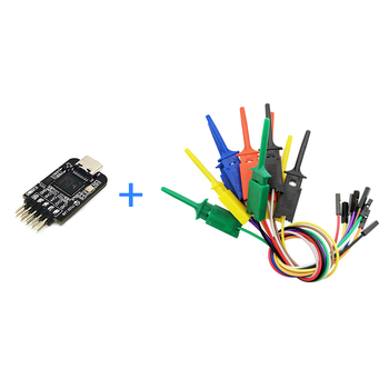 正鑫远 迷你逻辑分析仪TYPE C接口单片机ARM FPGA调试24M采样8通道1.8V逻辑分析仪+5条贴片测试钩;1.8V