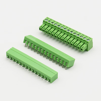 正鑫远 15EDGV/R-3.81插拔式接线端子PCB绿色连接器3.81mm间距直弯脚针座 直脚针座+插头整套;14P(70个)
