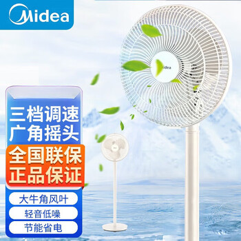 美的电风扇落地扇家用小型台地两用立式台式电扇 强劲风系列 FSA25UB 米白