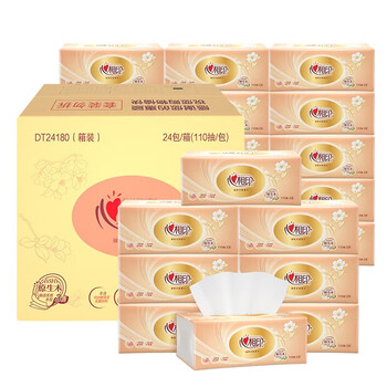 心相印抽纸经典3层110抽24包整箱装-DT24180 家用卫生纸巾面巾纸