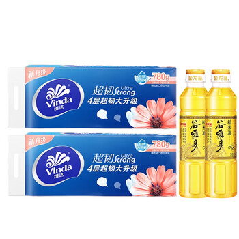 维达（Vinda）【食用油+卷纸】稻米油400ml*2瓶+V4143卷纸10卷*2提端午节日福利