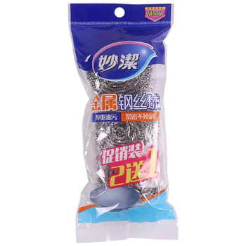 妙洁金属钢丝球洗碗球厨具清洁球不锈钢金属刷锅刷厨房厨卫3只*10包