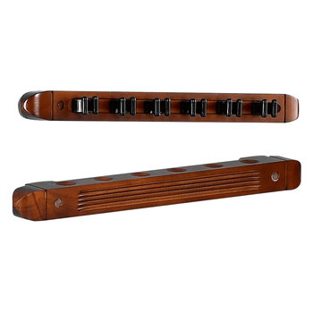 捍升 台球架杆 台球杆架木质壁挂球杆架收纳台球杆架 6孔壁挂式酒红色