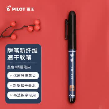 百乐（PILOT）直液式毛笔硬笔软笔 科学练字书法绘图笔练字秀丽笔钢笔式毛笔 软头黑色SVS-30KS-B