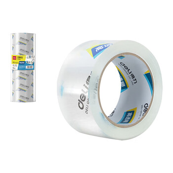 deli得力高品质透明封箱胶带48mm*100y*50um(6卷/筒)
