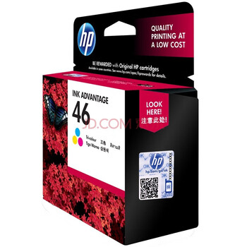 惠普(HP)CZ638AA(46)彩色墨盒原装适用2020hc 2520hc 2029 2529 4729打印机 CZ638AA 彩色约750页 惠普(HP)CZ638AA(46)彩色墨盒原装适用2020hc 2520hc 2029 2529 4729打印机 CZ638AA 彩色约750页