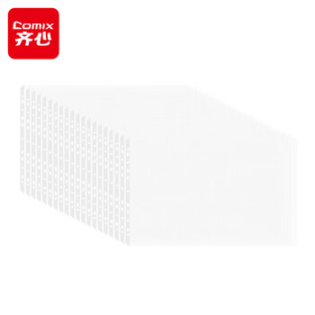 齐心(Comix) A3活页袋 11孔白条横入式资料袋  20页装 EH450 透明