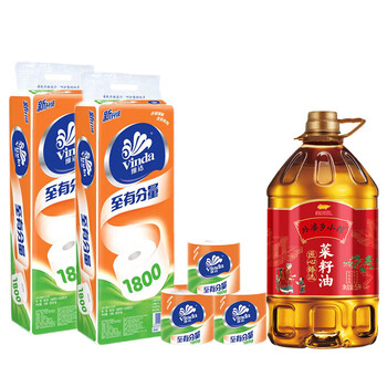 维达（Vinda）【食用油+卷纸】外婆乡小榨匠心臻选菜籽油5L+V4081卷纸10卷*2提
