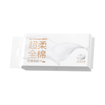 全棉时代【孙颖莎同款】乳霜洗脸巾 60抽/包*1加厚悬壁挂式100%棉柔巾毛巾