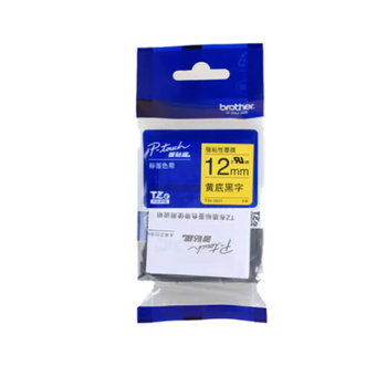 兄弟兄弟标签带12mm原装兄弟标签打印机色带9mm不干胶标签纸 12mm黄底黑字(强粘)TZe-S631