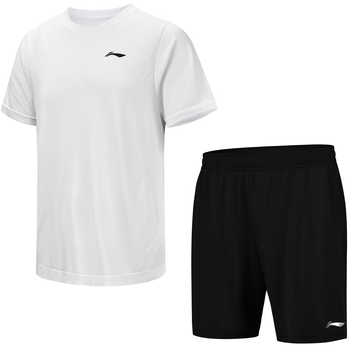 李宁（LI-NING）乒乓球服短袖羽毛球服国家队比赛运动服速干套装男女两件装 4XL 
