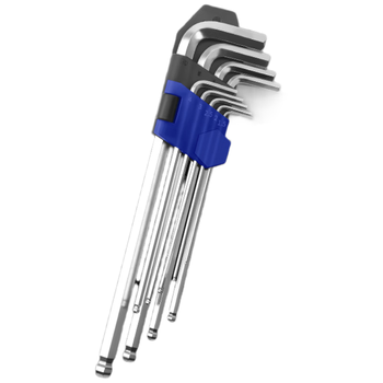 金士盾（King'sdun）9件套特长球头内六角扳手套装 防锈高硬度家用万能工具六角螺丝刀