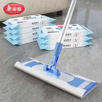 美丽雅一次性大号拖把替换湿巾38*22cm*20张地板静电除尘纸抑菌懒人抹布 美丽雅一次性大号拖把替换湿巾38*22cm*20张地板静电除尘纸抑菌懒人抹布