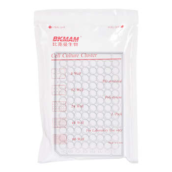 比克曼生物 细胞培养板一次性孔板无菌无酶无热原独立装透明 96孔平底有盖 1个