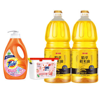 奥妙（OMO）白桃洗衣凝珠+洗衣液+金龙鱼精萃稻米油/1.5L×2