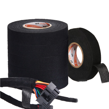 迪麦佳 黑色汽车线束绒布胶带 19mm宽*15m长2卷 耐高温隔音降噪电工绝缘胶带除汽车摩擦异响线束胶 