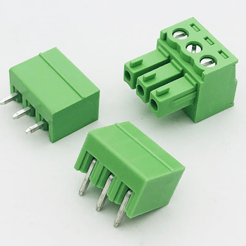 正鑫远 15EDGV/R-3.81插拔式接线端子PCB绿色连接器3.81mm间距直弯脚针座 直脚针座+插头整套;3P（150个)
