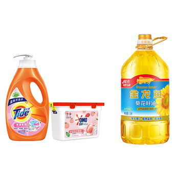 奥妙（OMO）白桃洗衣凝珠+洗衣液+金龙鱼阳光葵花籽油5L×1