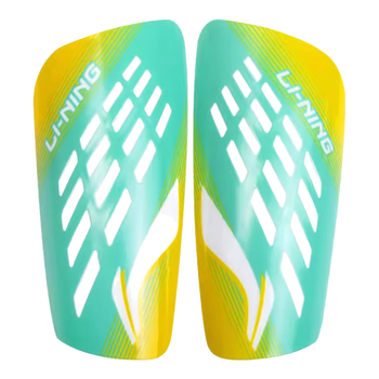李宁（LI-NING）足球护腿板儿童成人护板护小腿比赛训练男士专业护具装备 荧光绿S