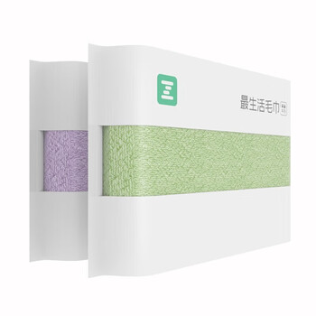最生活新疆长绒棉毛巾青春系列 水易干擦手洗脸面巾 绿+紫 2条