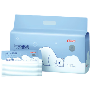 京东京造EDI纯水湿厕纸独立包装单片*100片/提 便携厕纸湿巾纸湿纸巾