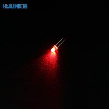 汇君 3mm发光二极管F3红发红/绿发绿/黄发黄直插灯珠LED灯 有边红灯100只