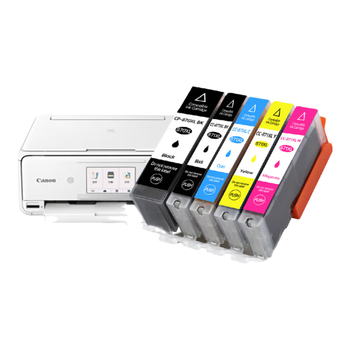 绘威适用佳能ts5080墨盒 Canon TS5080 TS8080彩色喷墨打印机墨盒 五色套装