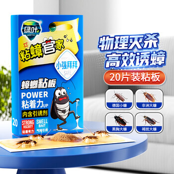 绿叶蟑螂粘板蟑螂药杀蛮蠊室内蟑螂粘纸20片除蟑螂屋2118A