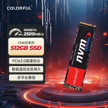 七彩虹(Colorful) 512GB SSD固态硬盘 M.2接口(NVMe协议) CN600系列 PCIe 3.0 x4