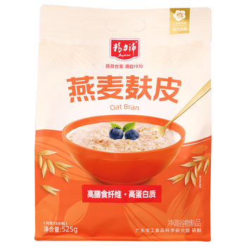 精力沛纯燕麦麸皮525g 高饱腹营养代餐膳食纤维独立包装冲泡即食