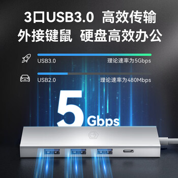 京东京造Type-C五合一扩展坞 USB扩展器转HDMI转接器PD100W快充4k苹果MacBook华为笔记本电脑iPad拓展坞 京东京造Type-C五合一扩展坞 USB扩展器转HDMI转接器PD100W快充4k苹果MacBook华为笔记本电脑iPad拓展坞